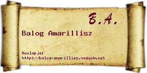 Balog Amarillisz névjegykártya