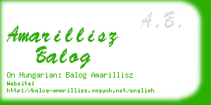 amarillisz balog business card